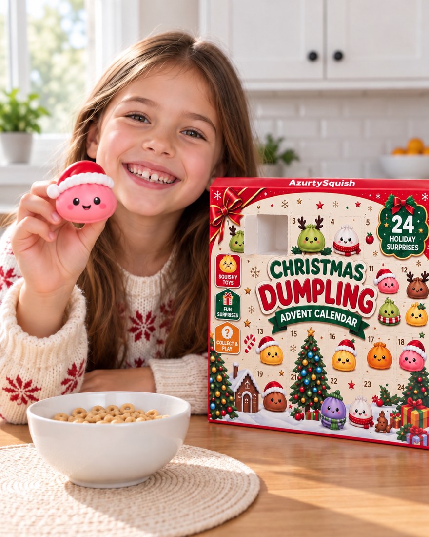 Azurty Dumpling Advent Calendar being enjoyed during the Christmas countdown